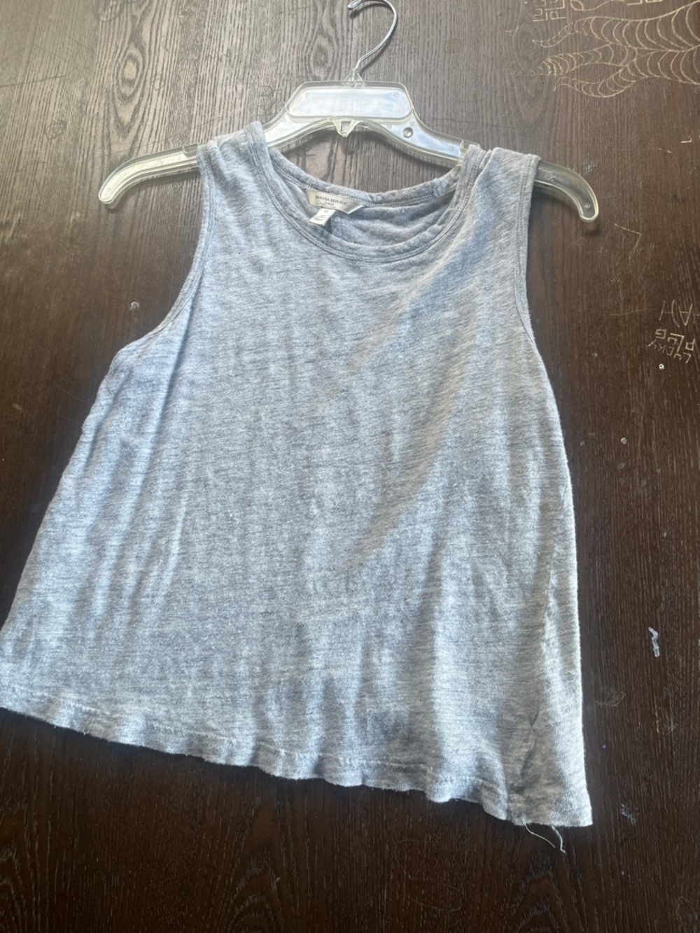 Banana Republic Heather Gray Linen Crewneck Tee